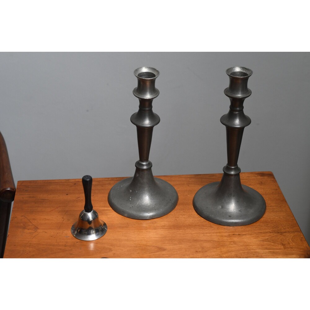 Small Pewter Dinner Front Desk Bell Vintage Ringer